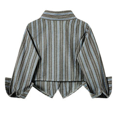 striped cropped shirt with tie boogzel clothing