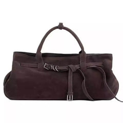 structured belted leather tote bag boogzel clothing