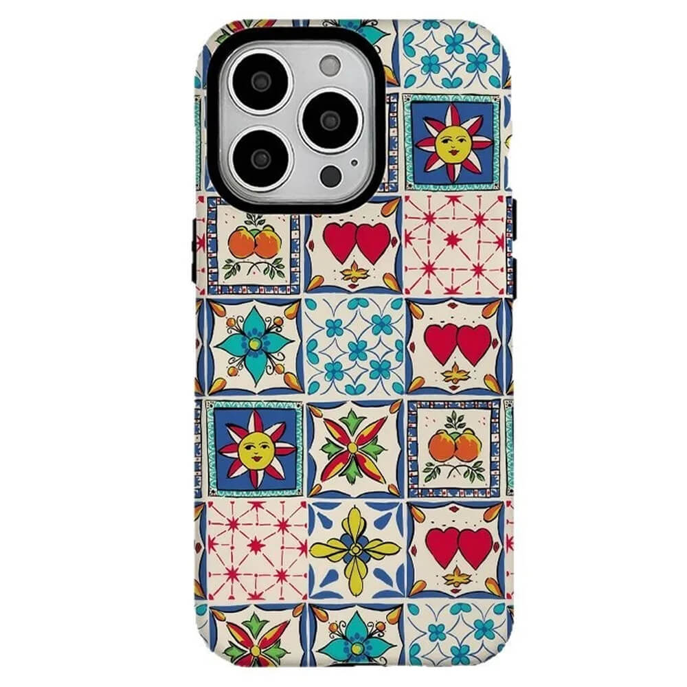 sun and heart pattern iphone case boogzel clothing