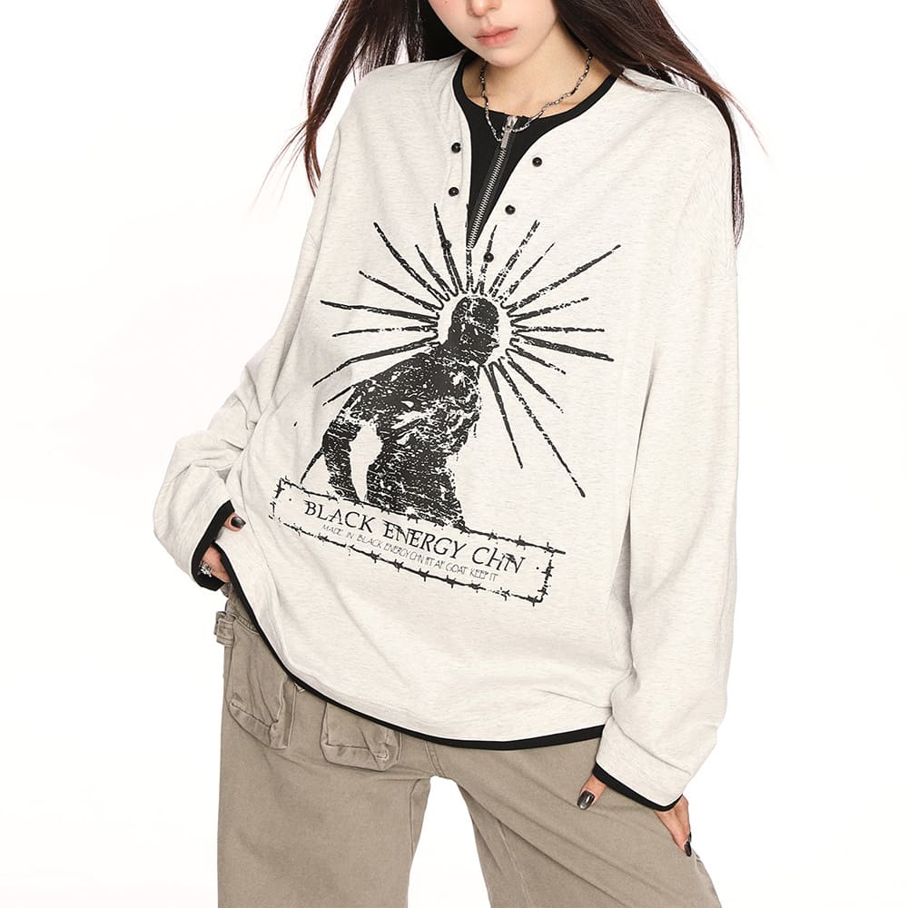 sunburst print top boogzel clothing