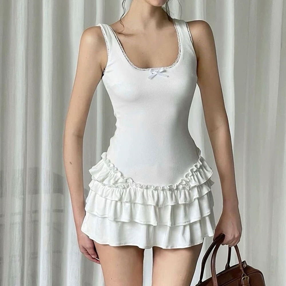 swan balletcore mini dress boogzel clothing