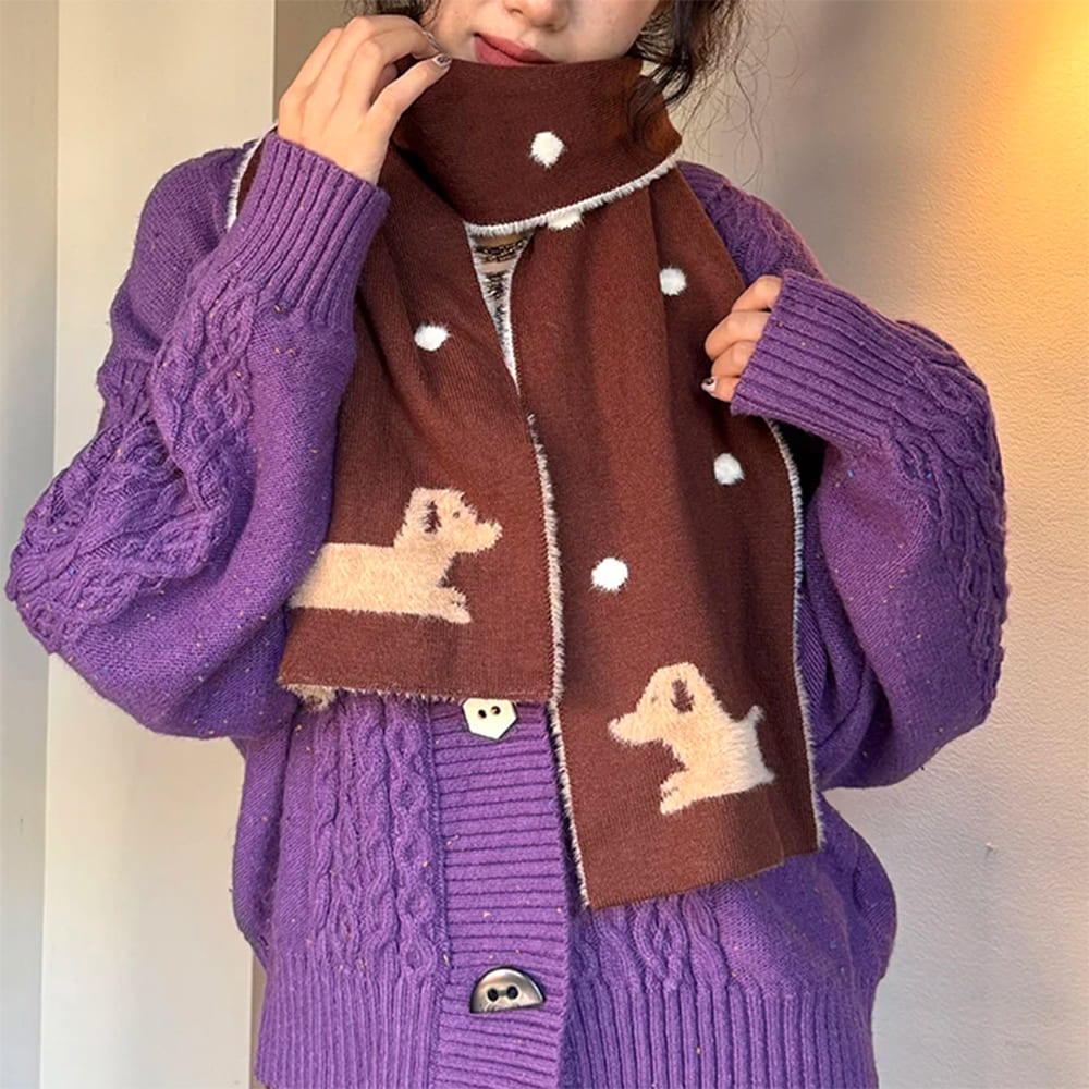 sweet puppy knit scarf boogzel clothing