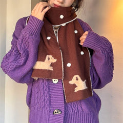 sweet puppy knit scarf boogzel clothing