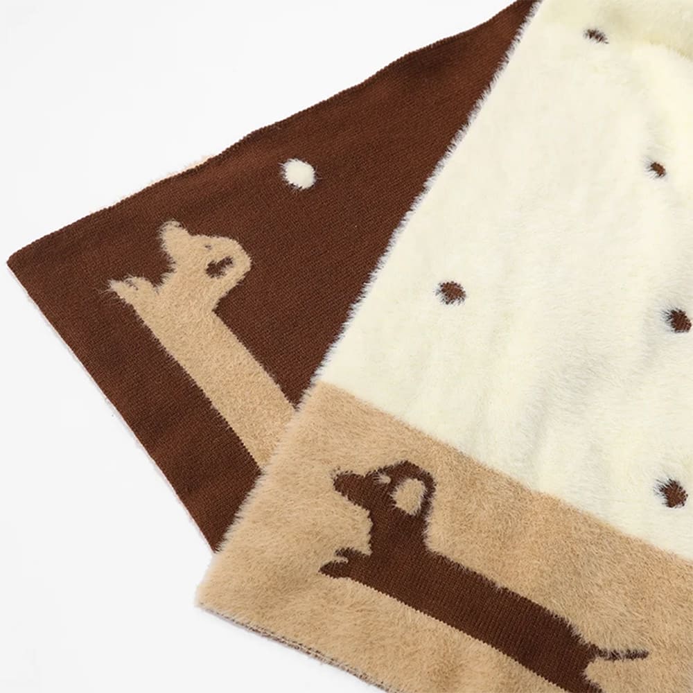sweet puppy knit scarf boogzel clothing