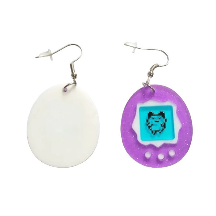 tamagotchi shaped earrings boogzel clothing