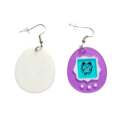 tamagotchi shaped earrings boogzel clothing