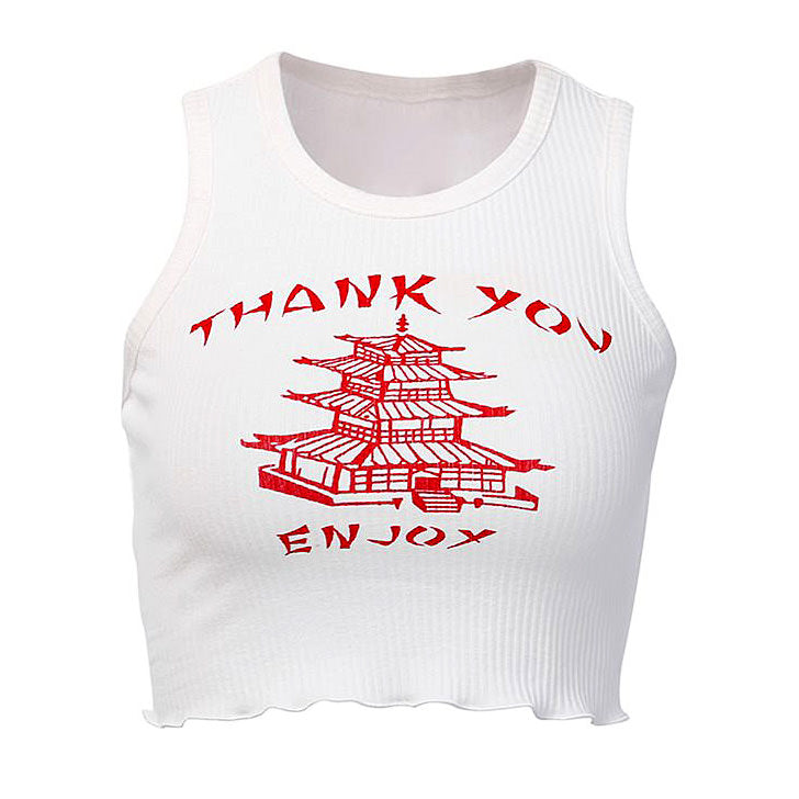 thank you ribbed top boogzel apparel