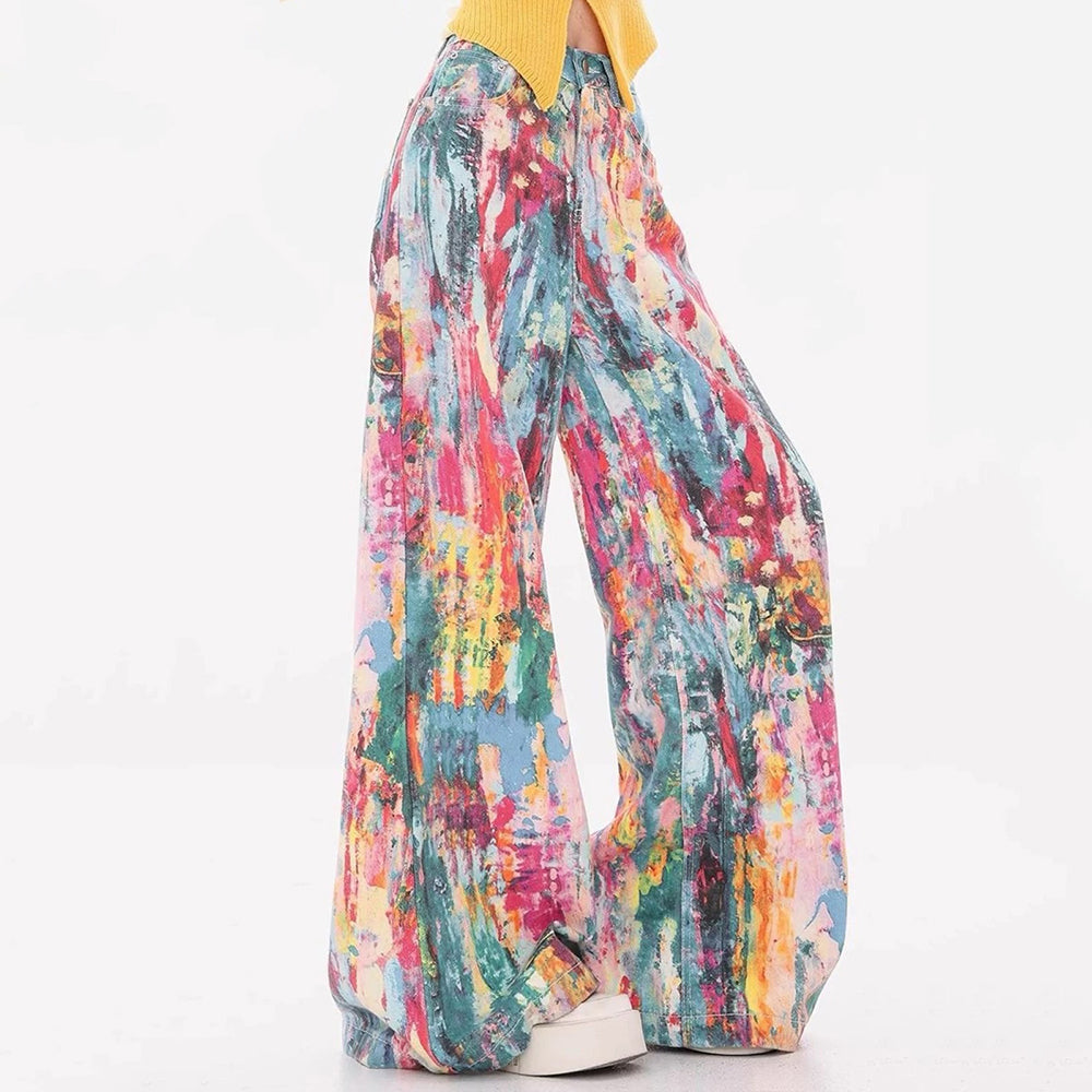 tie dye wide leg jeans boogzel clothing