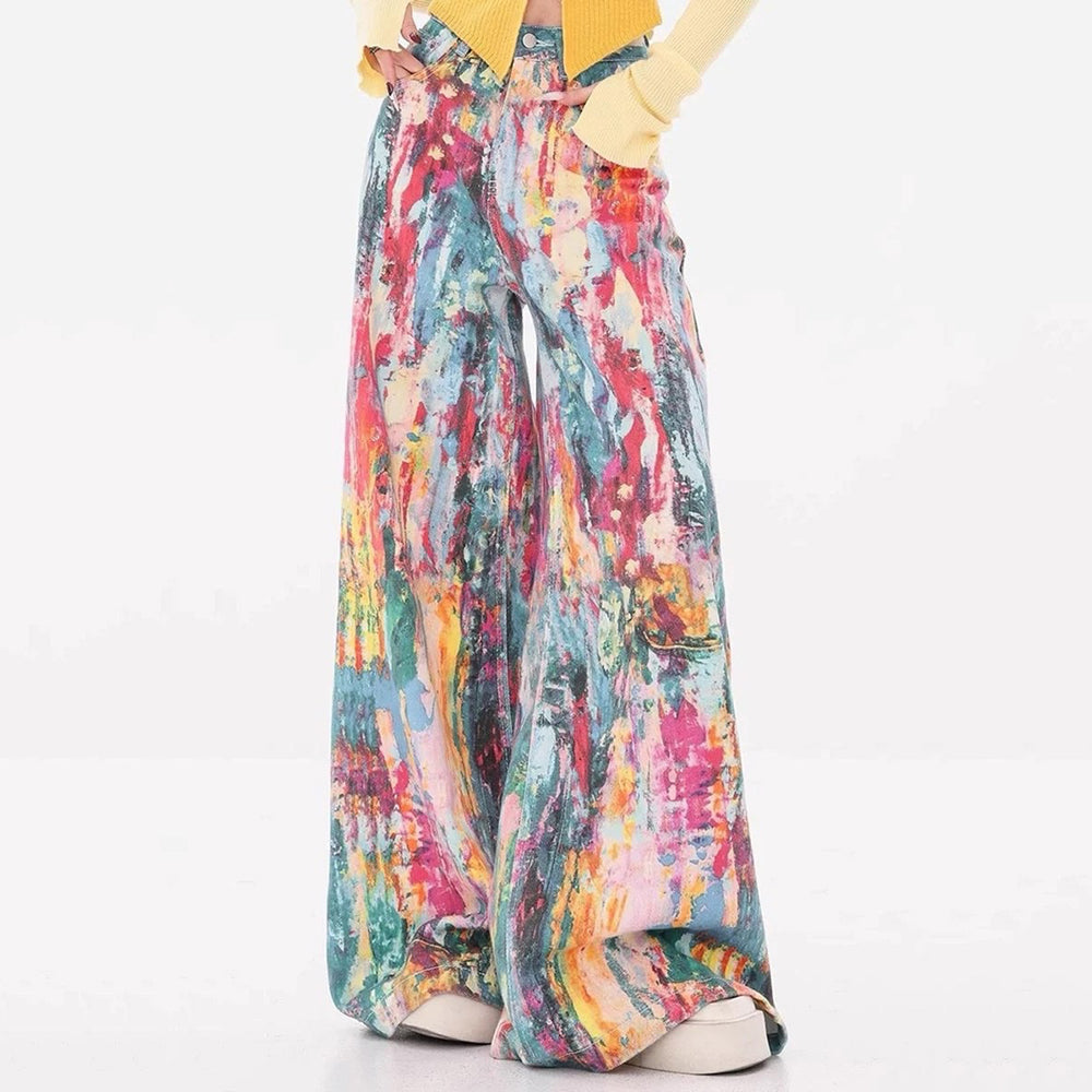tie dye wide leg jeans boogzel clothing