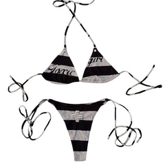 toxic girl striped bikini set boogzel clothing