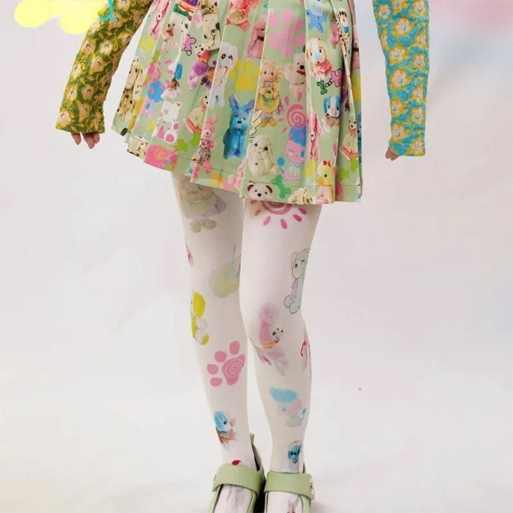 toy print pleated mini skirt boogzel clothing