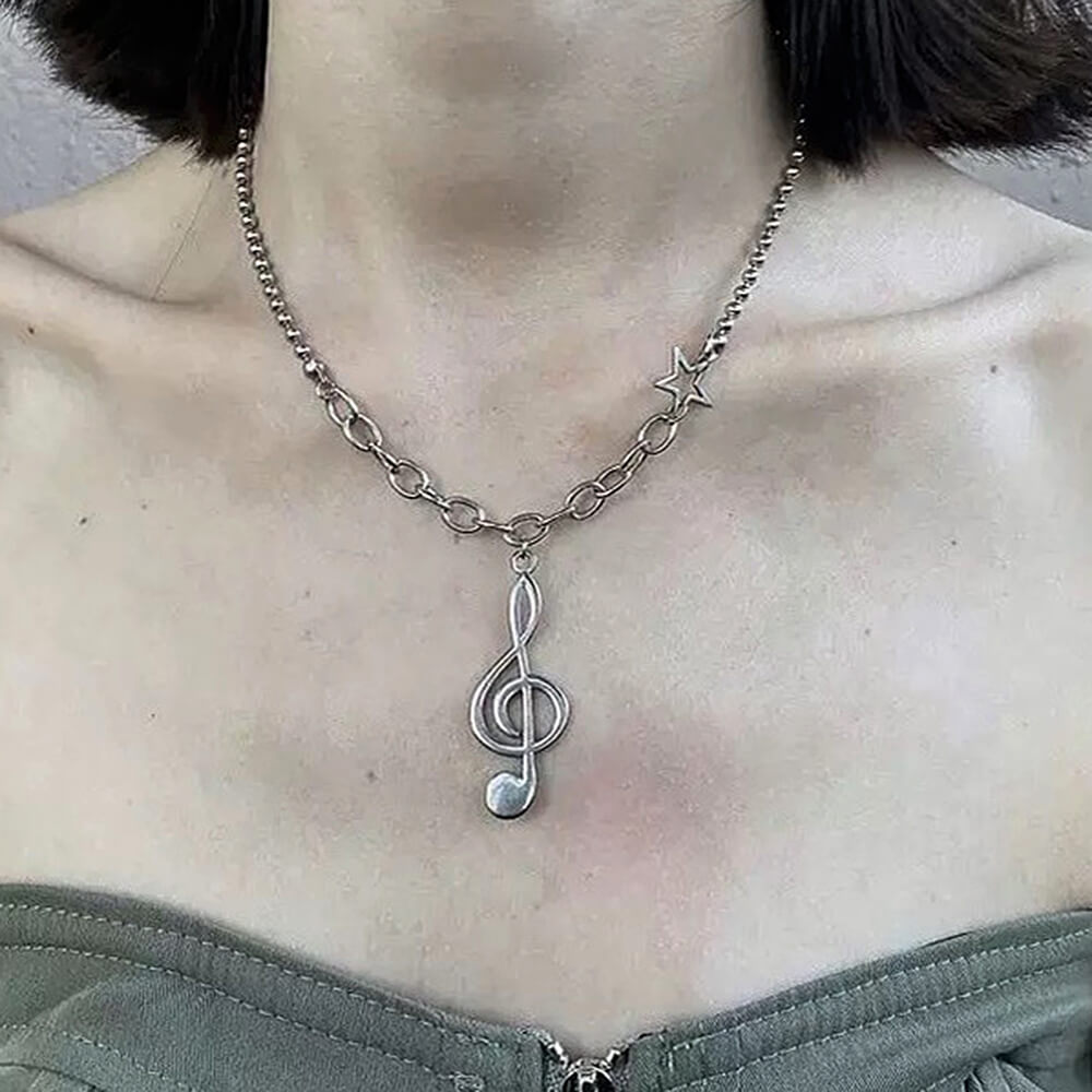 treble clef necklace boogzel clothing