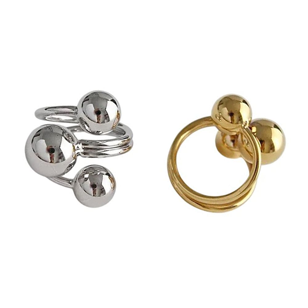 triple ball statement ring boogzel clothing