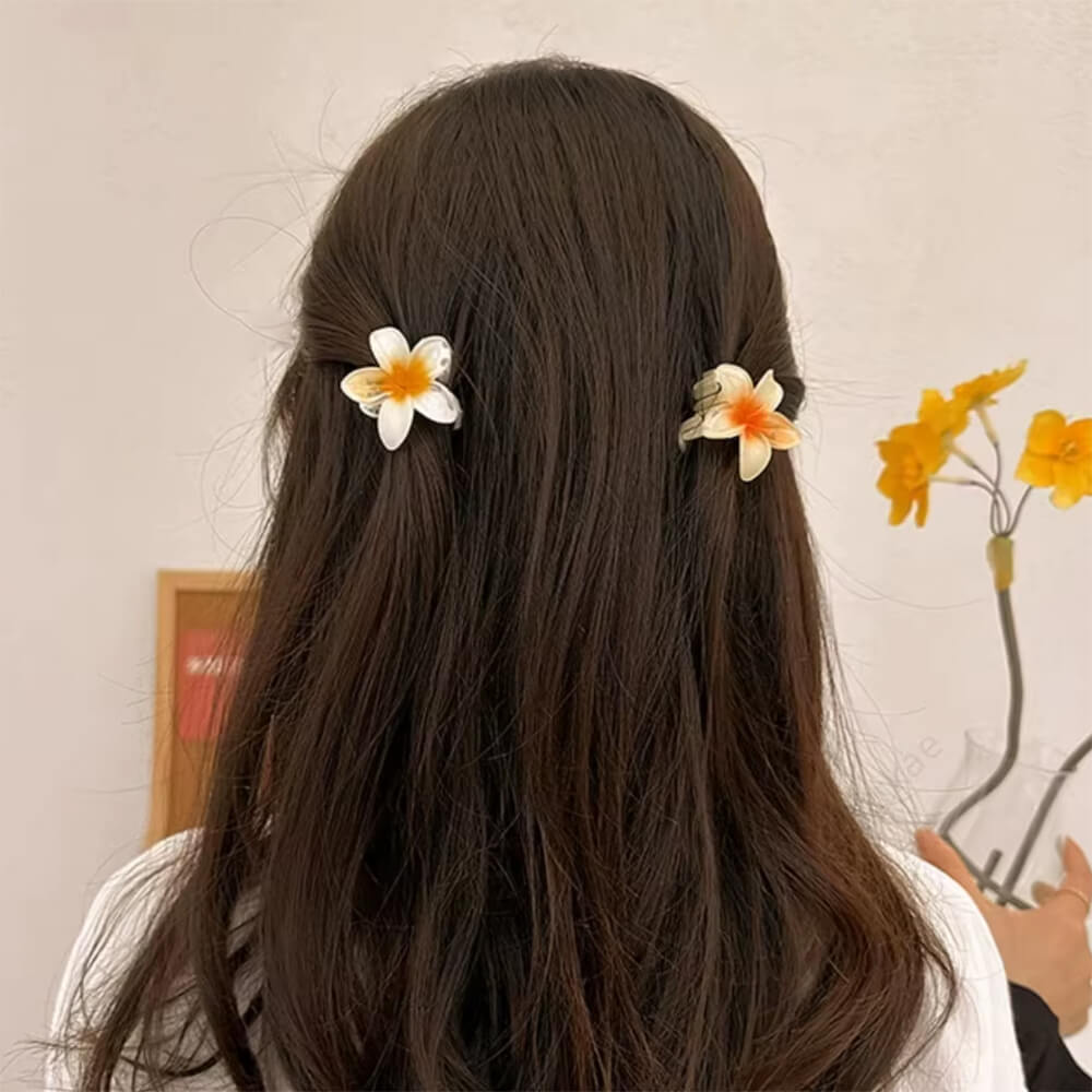tropical flower 6pcs mini hair clip set boogzel clothing