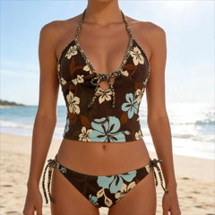 tropical flowers coconut girl aesthetic bikini set boogzel clothing