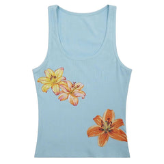 tropical flowers coconut girl aesthetic tank boogzel clothing