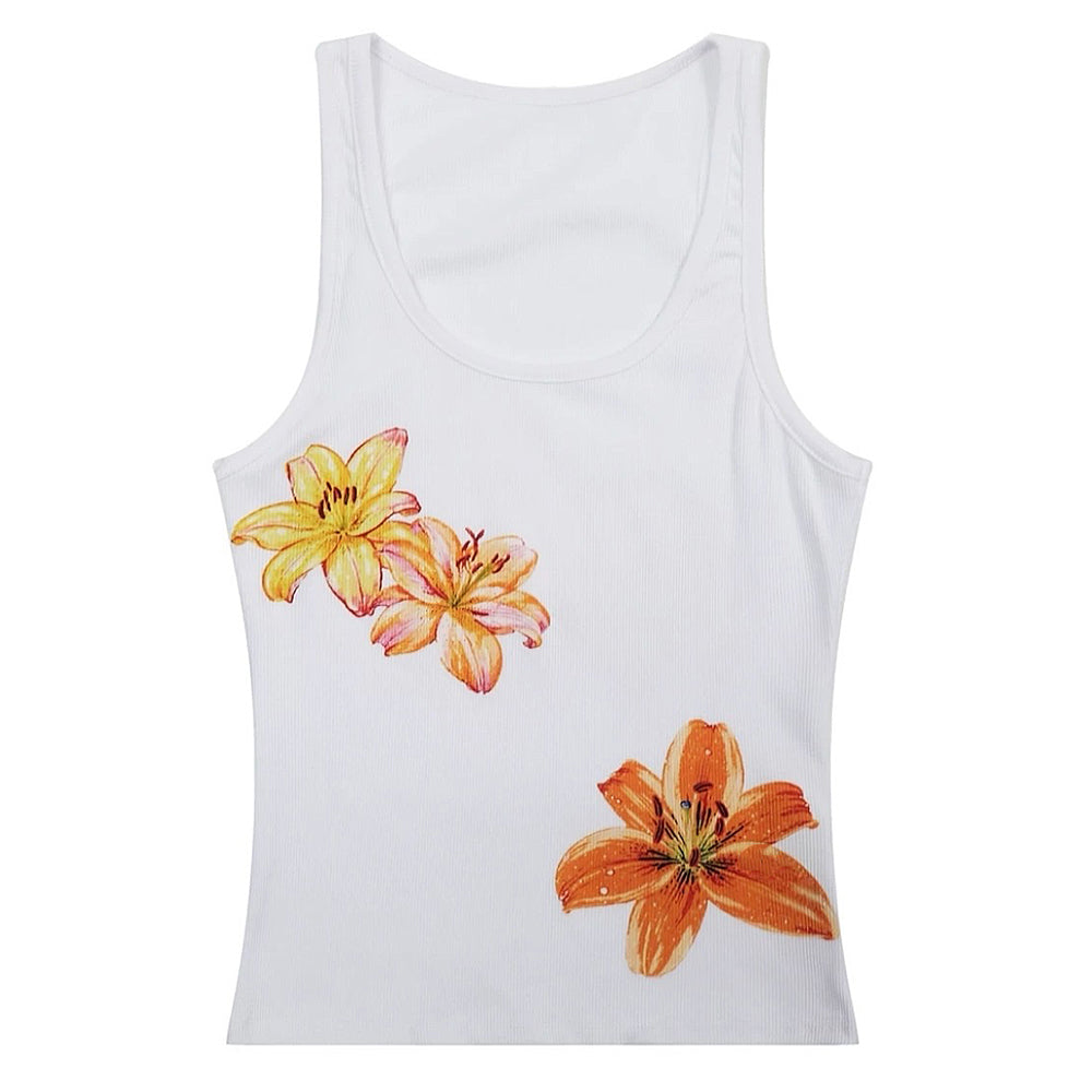 tropical flowers coconut girl aesthetic tank boogzel clothing