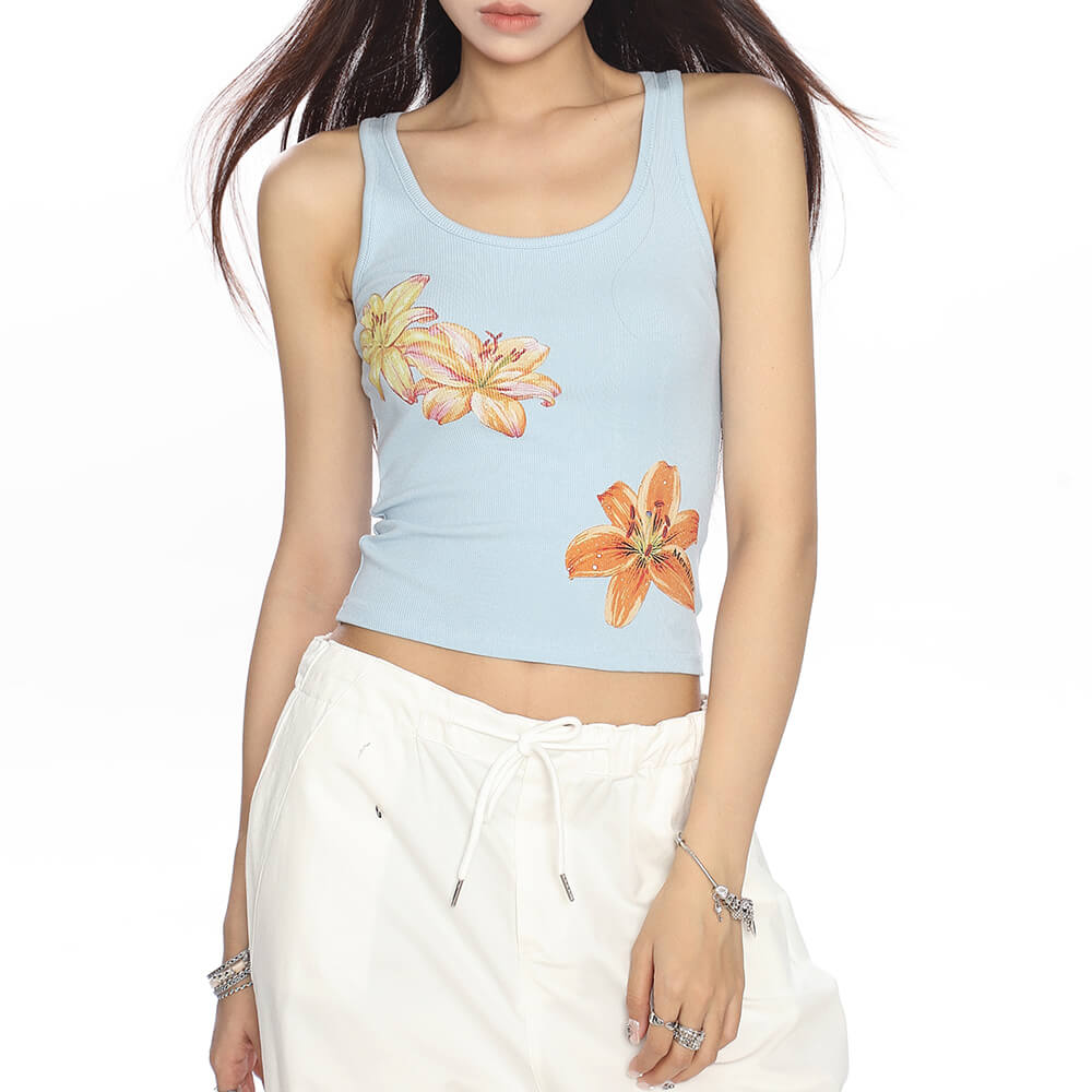 tropical flowers coconut girl aesthetic tank boogzel clothing