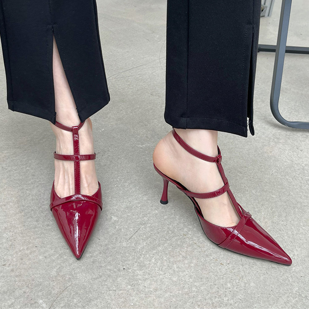 t strap pointed heels boogzel clothing