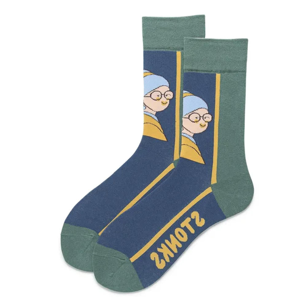 girl with a pearl print socks boogzel clothing