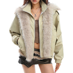 vanilla fur trim jacket y2k boogzel clothing