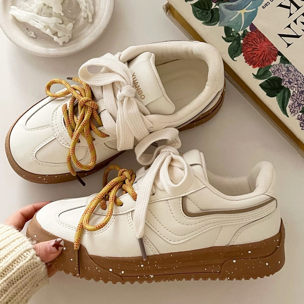vanilla latte sneakers boogzel clothing