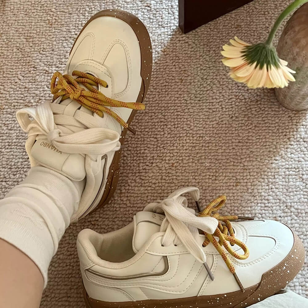 vanilla latte sneakers boogzel clothing