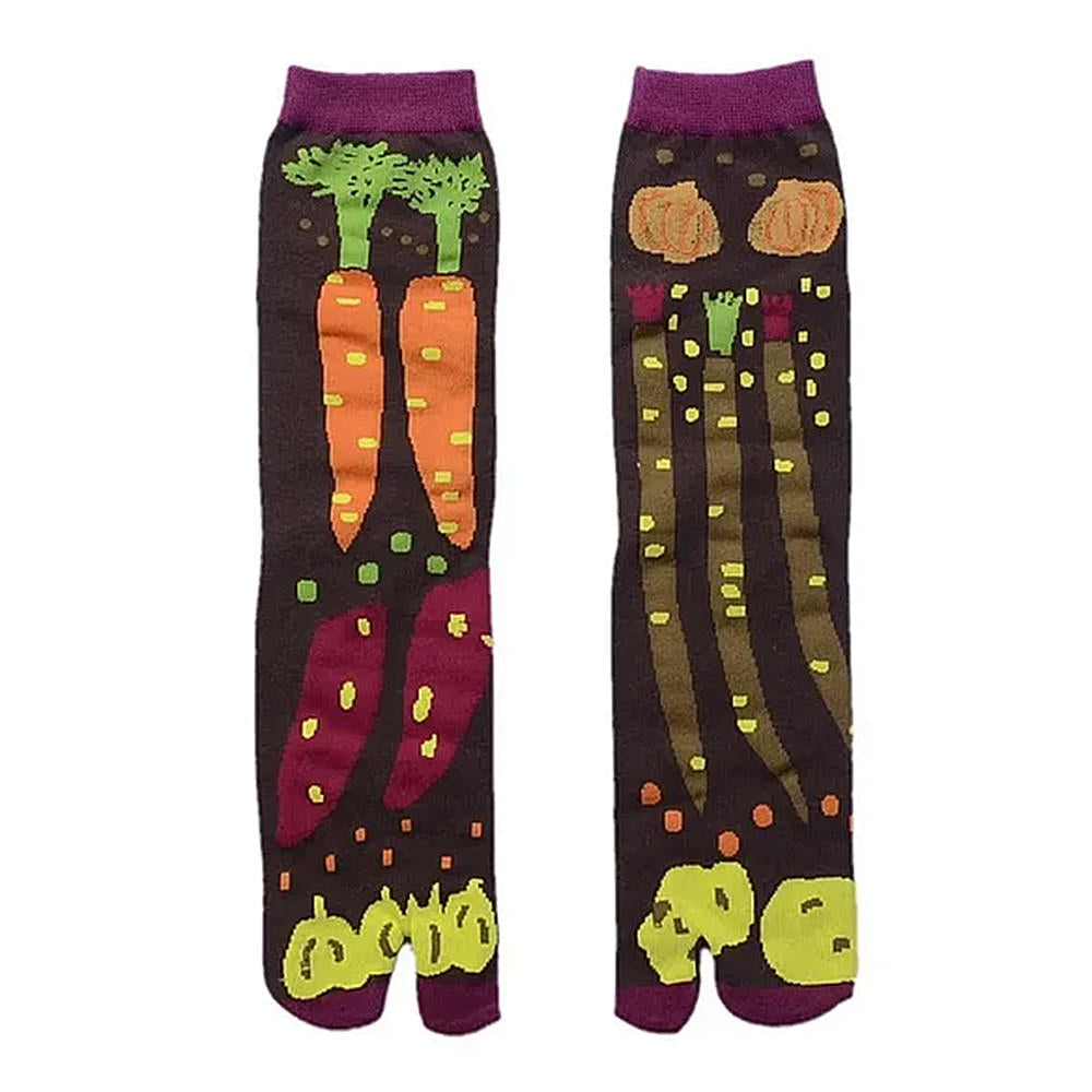 vegetable print split toe tabi socks boogzel clothing