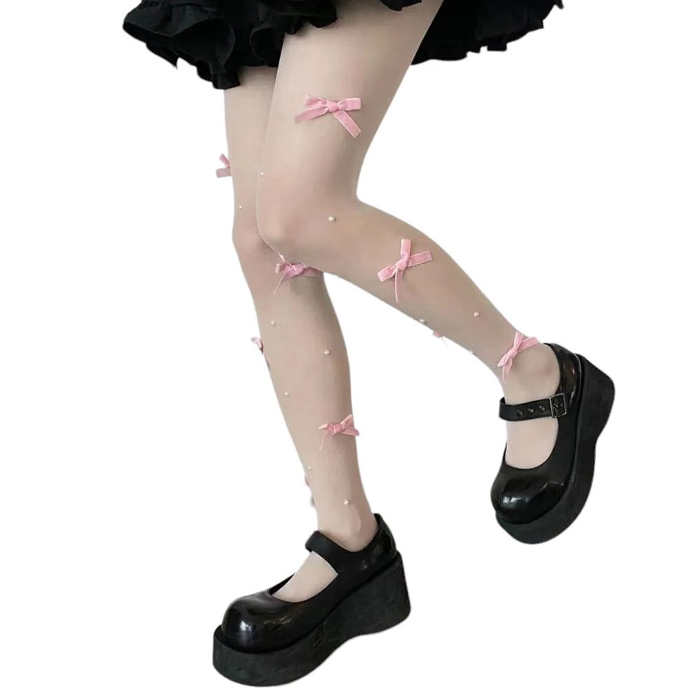 velvet bow tights boogzel clothing