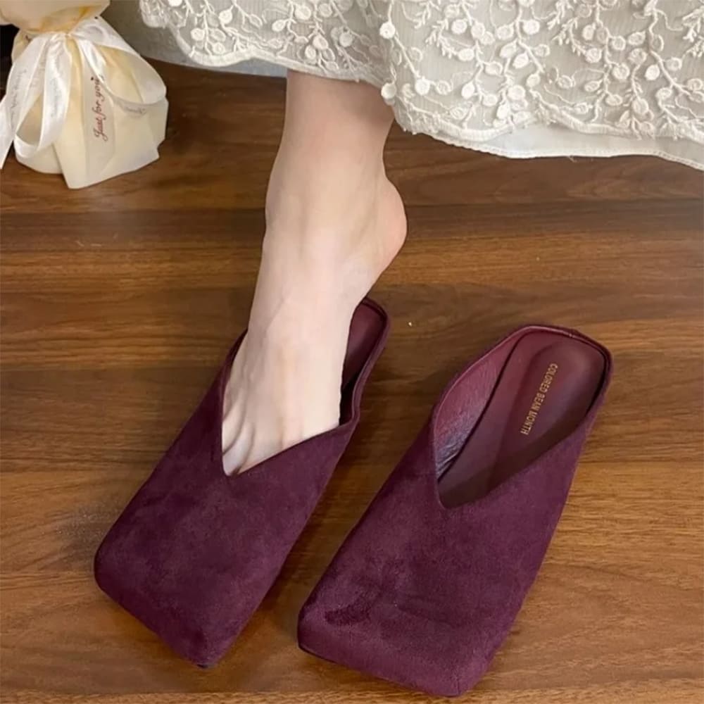 velvet slip on mule shoes boogzel clothing