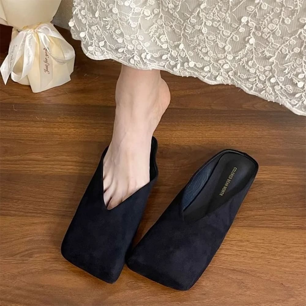 velvet slip on mule shoes boogzel clothing