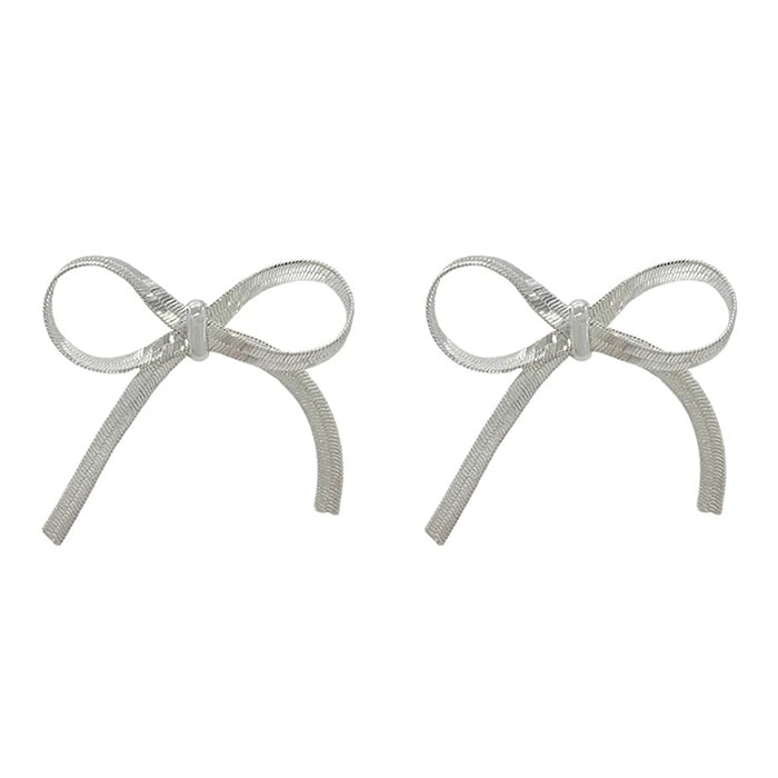 aesthetic chain bow earrings boogzel clothing