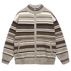 vintage zip up striped sweater boogzel clothing