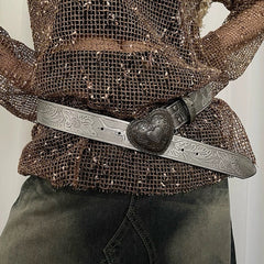vintage aesthetic heart buckle belt boogzel clothing