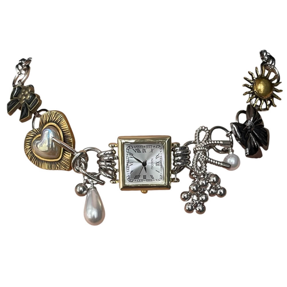 vintage clock charm choker boogzel clothing