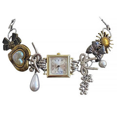 vintage clock charm choker boogzel clothing