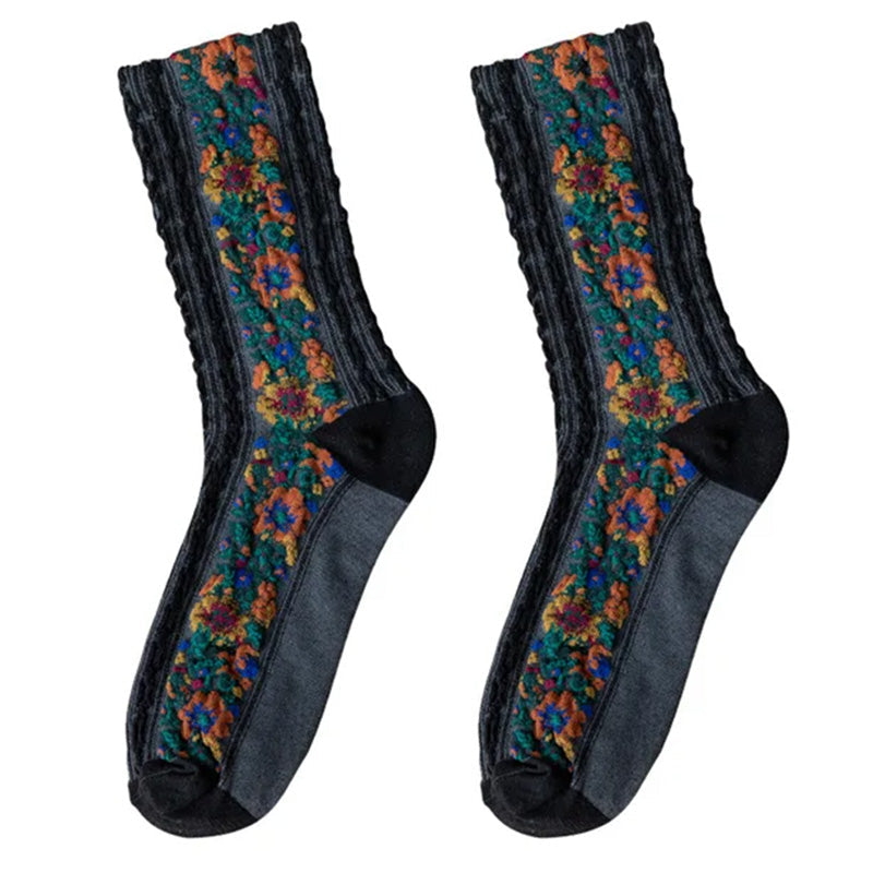 vintage embroidered floral socks boogzel clothing