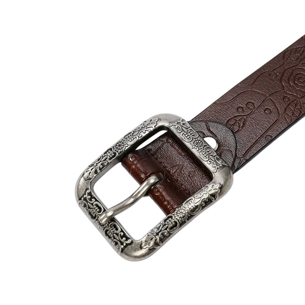 vintage rose pattern leather belt boogzel clothing