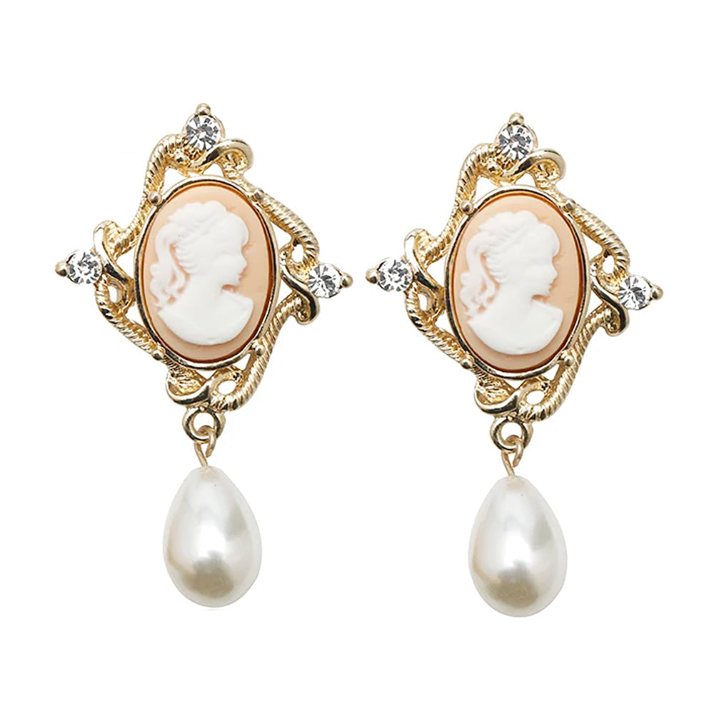 vintage style cameo earrings boogzel clothing