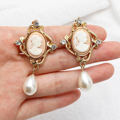 vintage style cameo earrings boogzel clothing