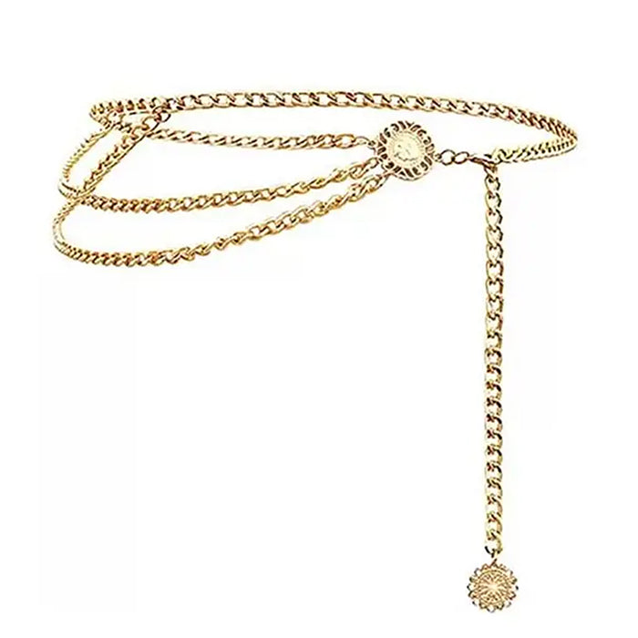 vintage style coin layered chain belt boogzel clothing