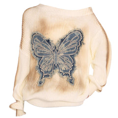 vintage wash butterfly sweater boogzel clothing