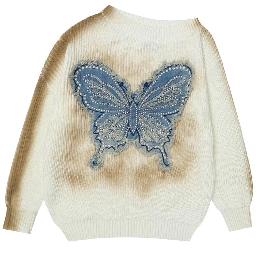 vintage wash butterfly sweater boogzel clothing