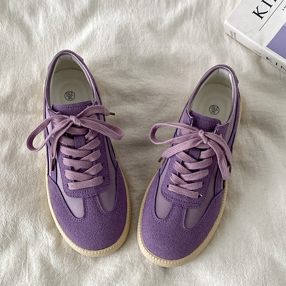 violet suede retro sneakers boogzel clothing