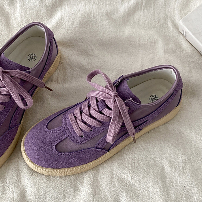 violet suede retro sneakers boogzel clothing
