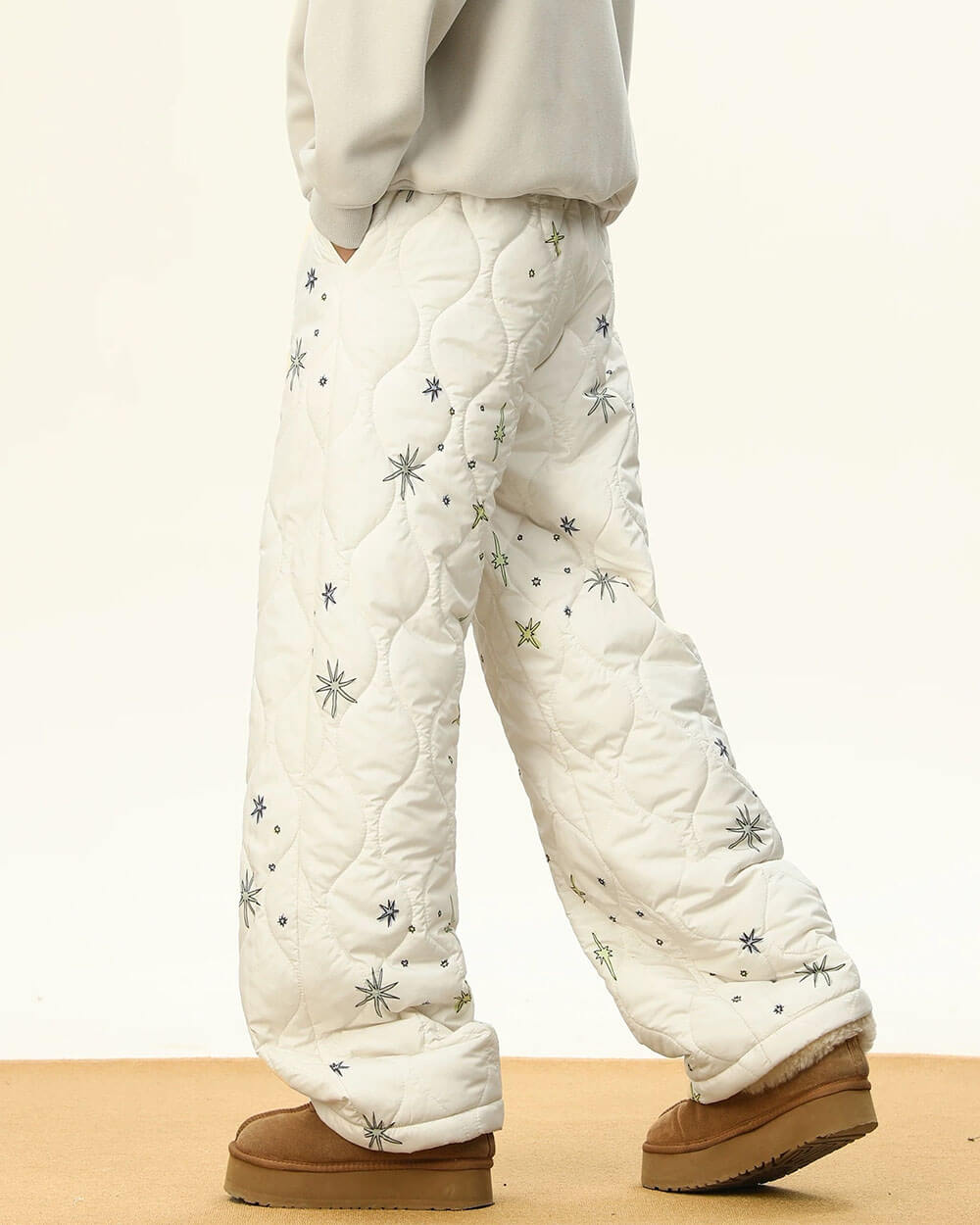 warm quilted snowflake pants boogzel clothing