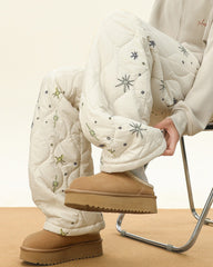 warm quilted snowflake pants boogzel clothing