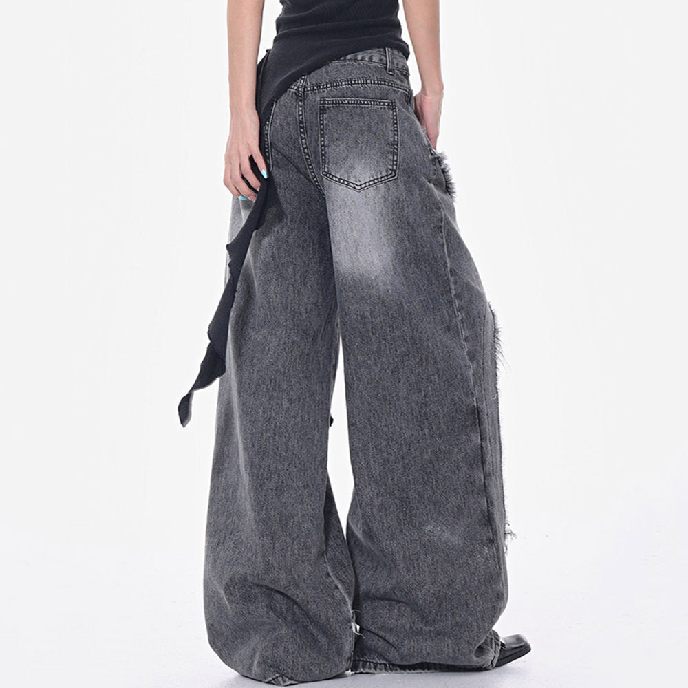 washed black ripped jeans boogzel clothing