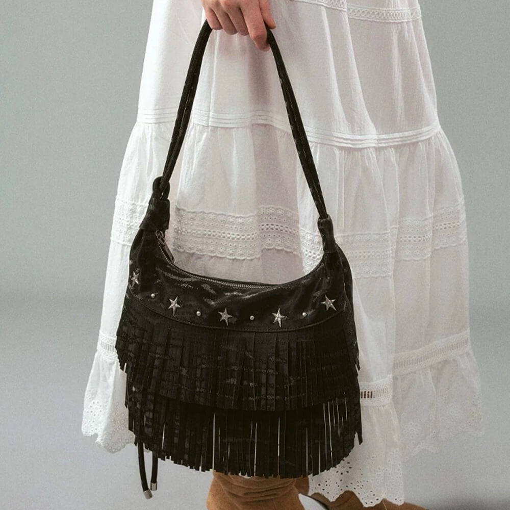 western stardust fringe bag boogzel clothing