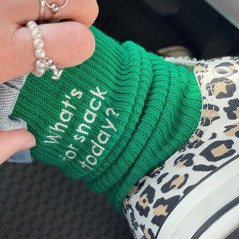What's For Snack Today embroidery Socks boogzel clothing